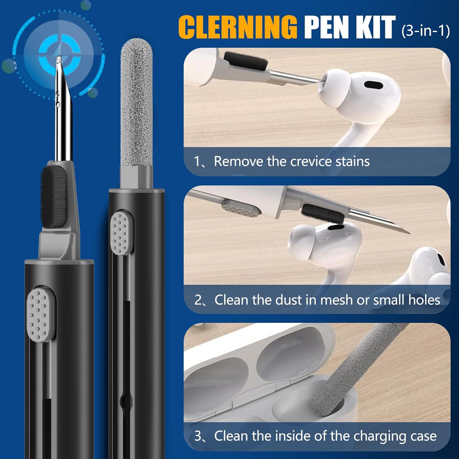 Ljusmicker for Bose Ultra Open Earbuds Case Cover 2024 with Cleaner Kit,Military Hard Cover with Lock for Bose Open Ear Earbuds Charging Case Accessories with Keychain for Men Women-Black - Image 5