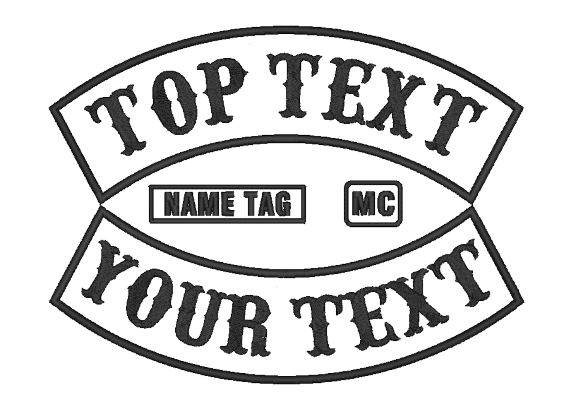 CustomEmbroidery Motorcycle Patches Rocker Name Patch Customized Biker Vest Embroidered Patches Personalized Club Team Labels for Jackets Biker Clothes Back Name (MC, Small)