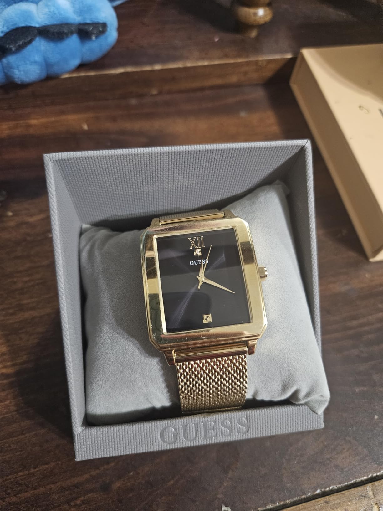 Caixa e embalagem do relógio Guess masculino
