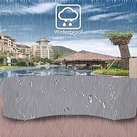 Vista 5 de Funda de sofá curvada para exteriores, funda de sofá seccional curvada para muebles de patio, protector de sofá impermeable con media luna, funda