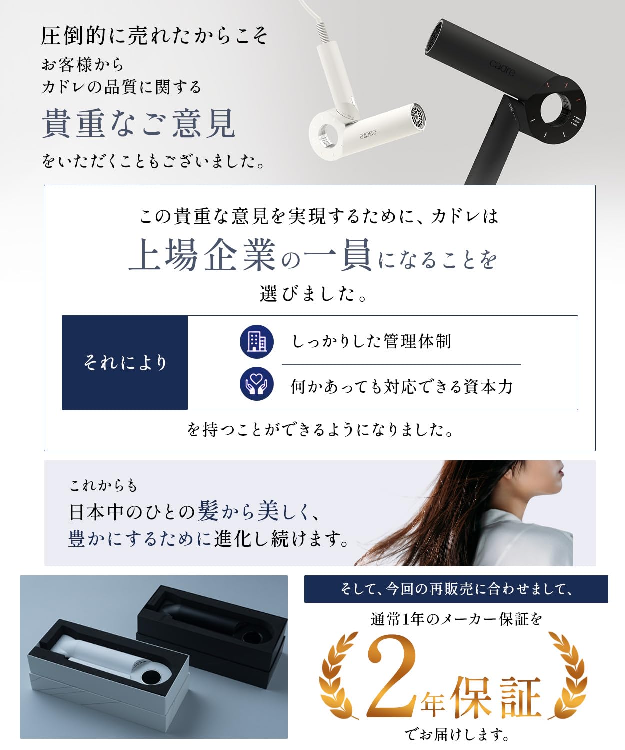 cadre 大風量 軽量 ドライヤー ブラック ホワイト