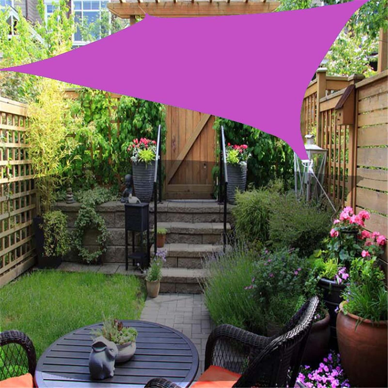 JYHCD Sonnenschutz Segel 5m x 6m Rechteckig Wasserdicht Garten Sonnensegel Outdoor Patio Party Sonnenschutz Markise Baldachin 98% UV-Block Mit Installationszubehör,Lila Garten