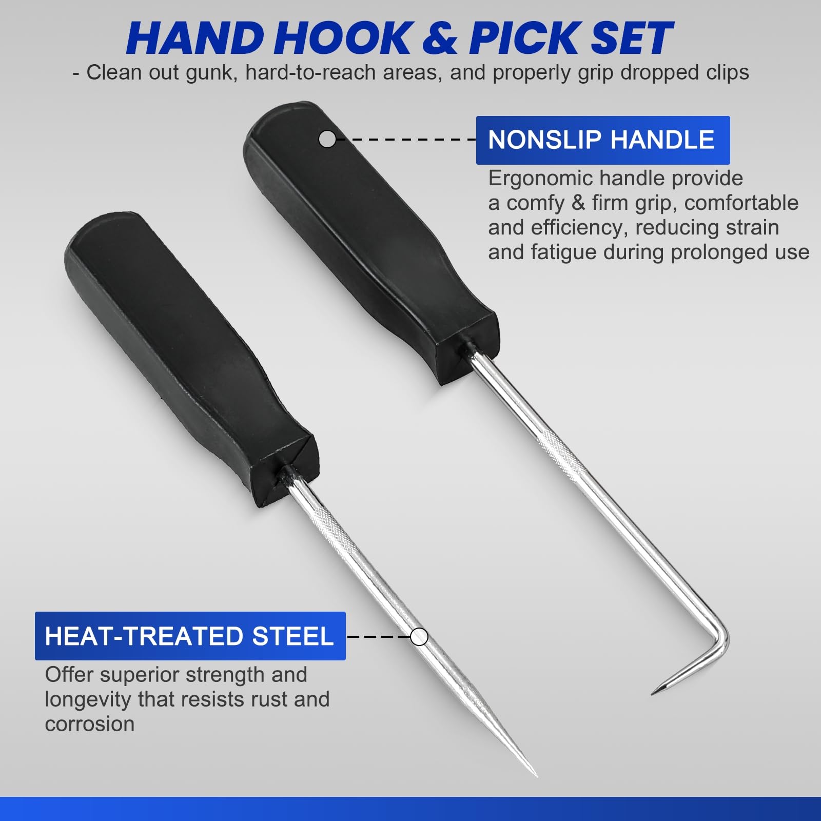 KUNTEC Snap Ring Pliers Set Straight & Bent Retaining Ring Pliers W