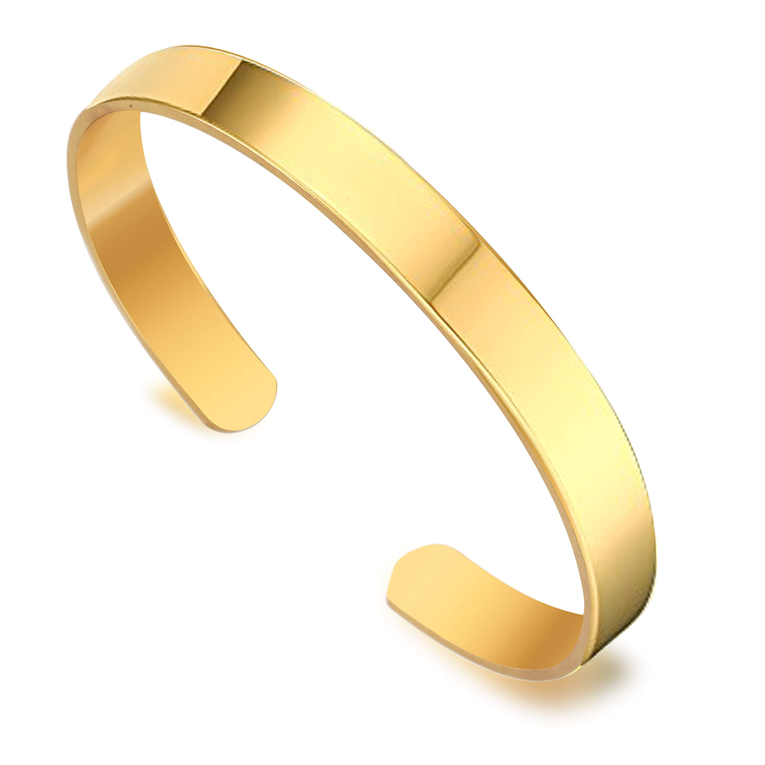 MEENAZ Men and Boys Plain High Openable Adjustable Free Size Big Strong Heavy Pure Stainless Steel Copper Brass Alloy Gold Cuff Kada Bracelets (KADA M101) (B08W4ZWCTV) Amazon Price History, Amazon Price Tracker