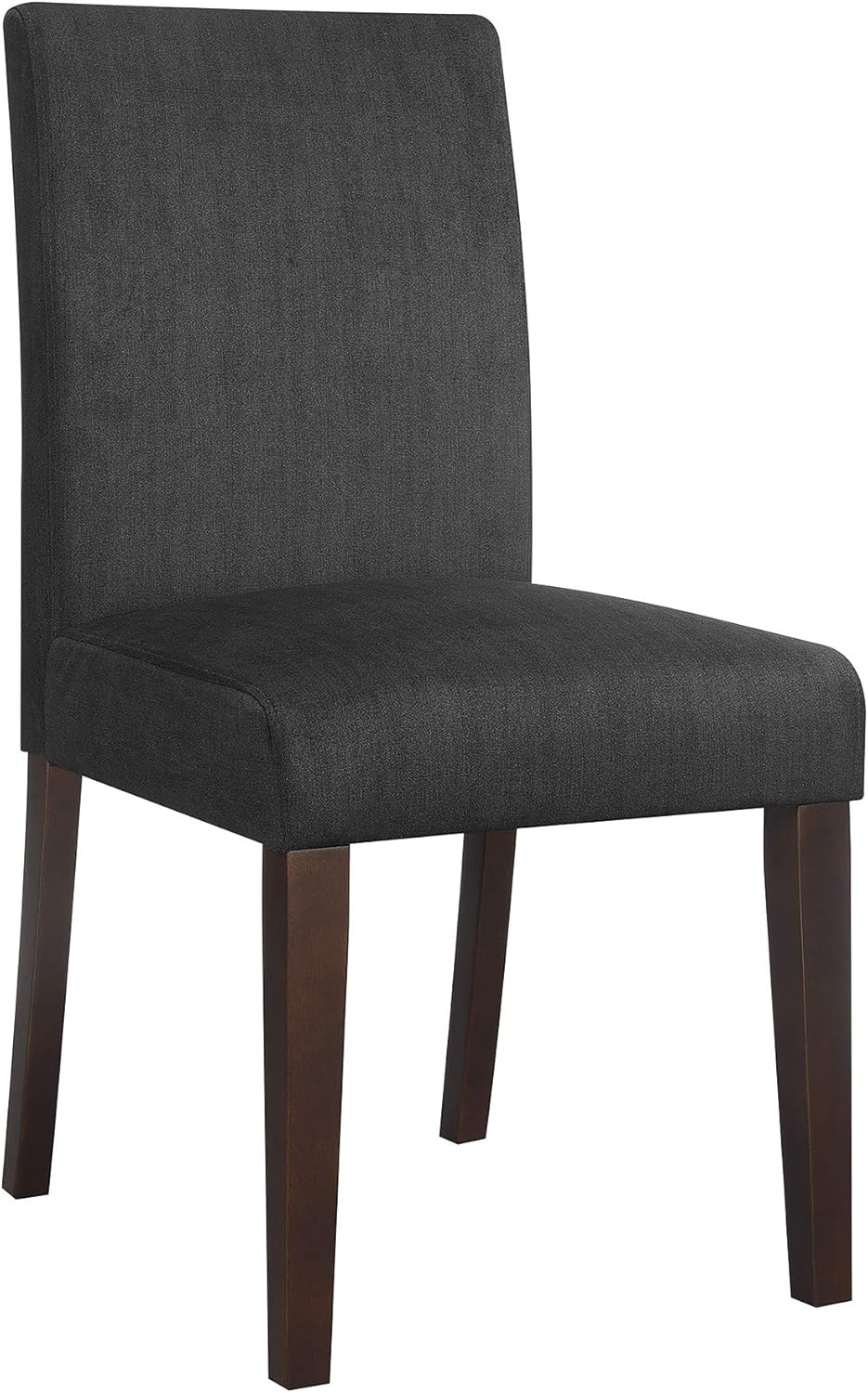 Serta Liam Parsons Upholstered Accent Dining Chair Set of 2, High-Back Design, Polyester Weave Fabric, Quality Foam Cushion, Armless SideChair for Kitchen, DiningRoom, LivingRoom, Charcoal Gray