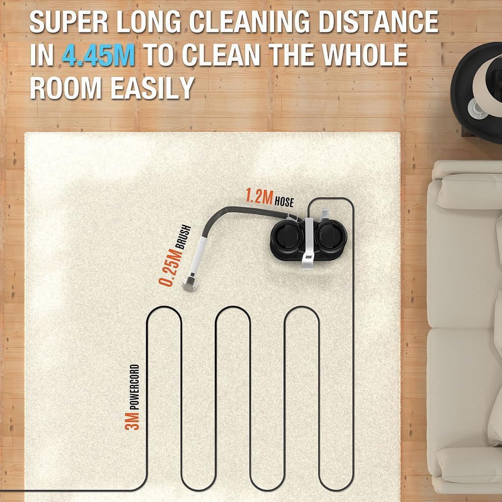 Limpiador de manchas para alfombras de 600 W, limpiador de vapor portátil de 15 kPa, quitamanchas para sofás, alfombras, asientos de coche, dormitorios y salas de estar, con doble depósito de agua.