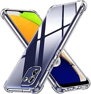 (سامسونج جالاكسي A03) جراب حماية شفاف ناعم مصنوع من جل بولي يوريثين مقاوم للحرارة وسيليكون مرن مضاد للصدمات لجميع الزوايا.