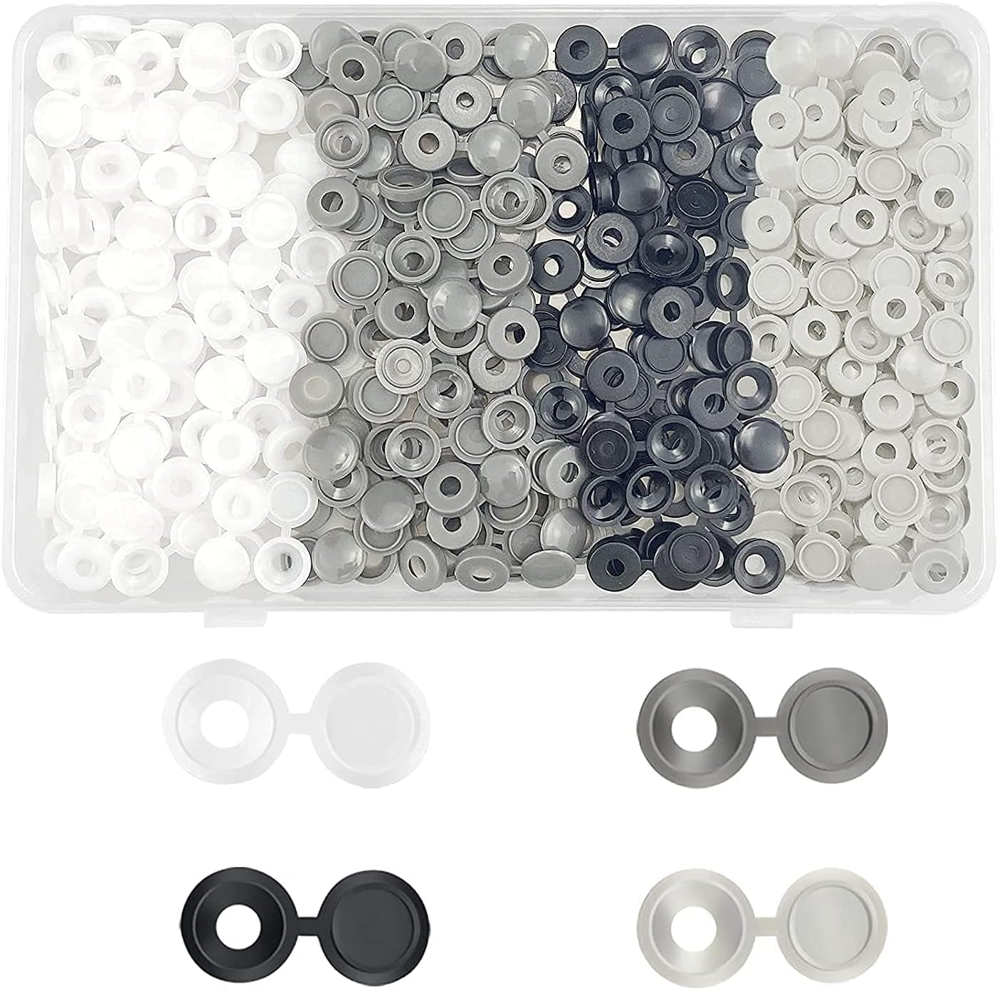 360pcs Hinged Screw Cover Caps Decorative Plastic Screw Head Cap, for