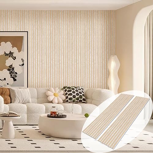 Miniatura 16 de Panel de Pared de Listones de Madera - 4 PCS Paneles de Madera de Nogal para Pared, Paneles de Pared de Listones de Madera Acústica de Chapa de Nuez