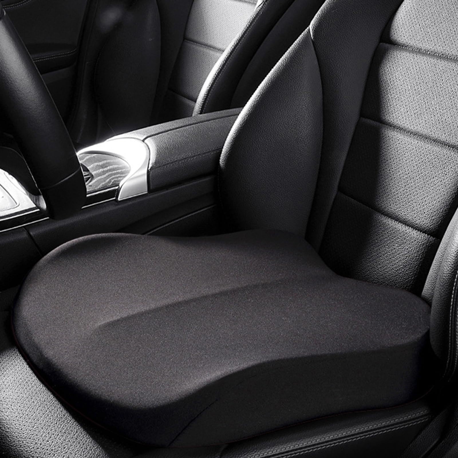 Cojín de asiento elevador de coche, cojín de espuma viscoelástica suave para asiento de coche para conductor corto, cojín de asiento de conductor portátil con 3 pulgadas de altura para coche, camión,