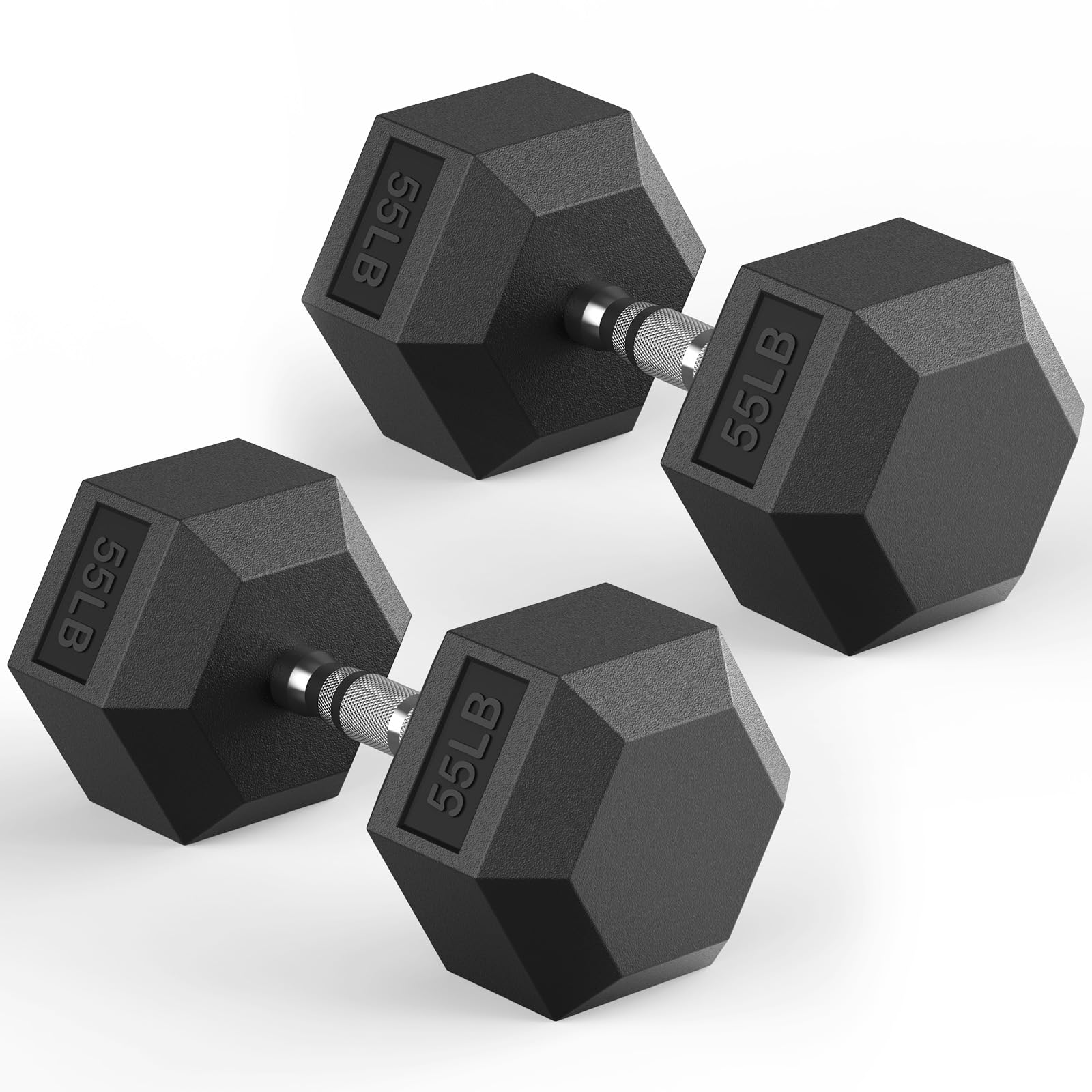 Hex Dumbbell 30-570 lb Dumbbell set | Rubber Encased Exercise & Fitness Dumbbells, Hand Weight for Strength Training