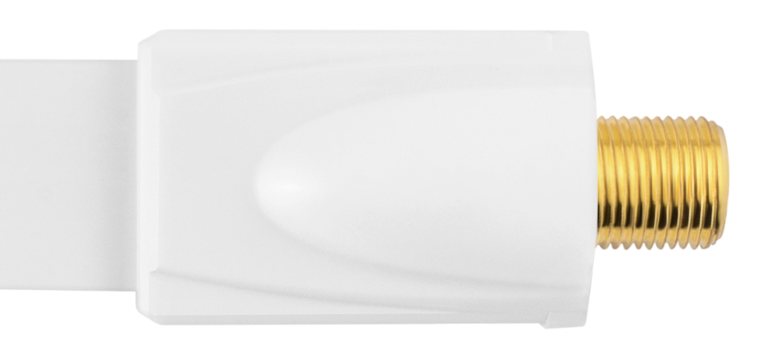 mumbi 30 cm Passe-fenêtre pour cble Satellite (connecteur F vers fiche F) extrêmement Plat, blanc