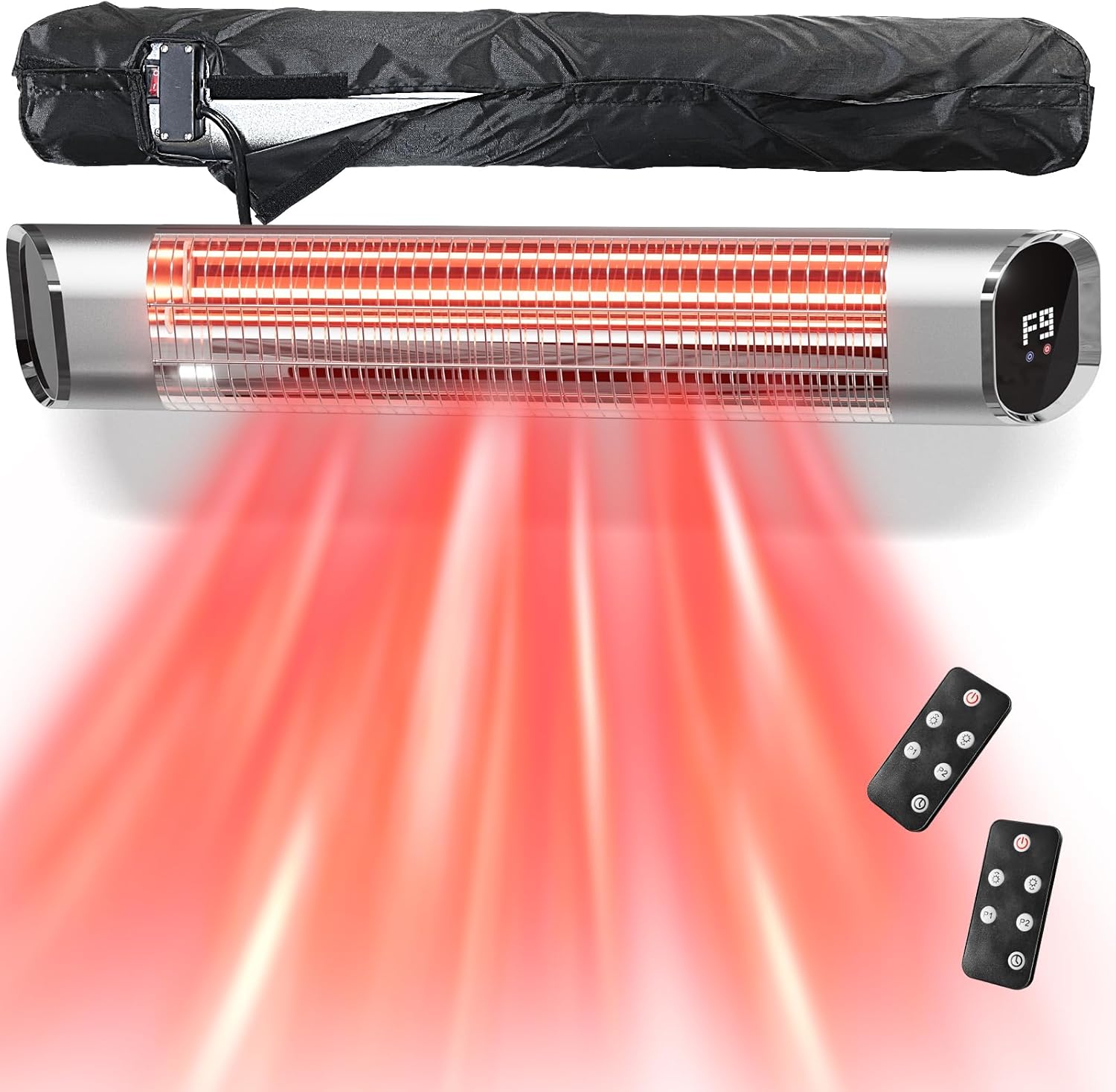 Outdoor Heater for Patio, 24H Timer, IP65 Waterproof, Infrared Electric Patio Heater,9 Levels Heating Touchscreen With Remote Electric heater,Restaurant Backyard,1500W