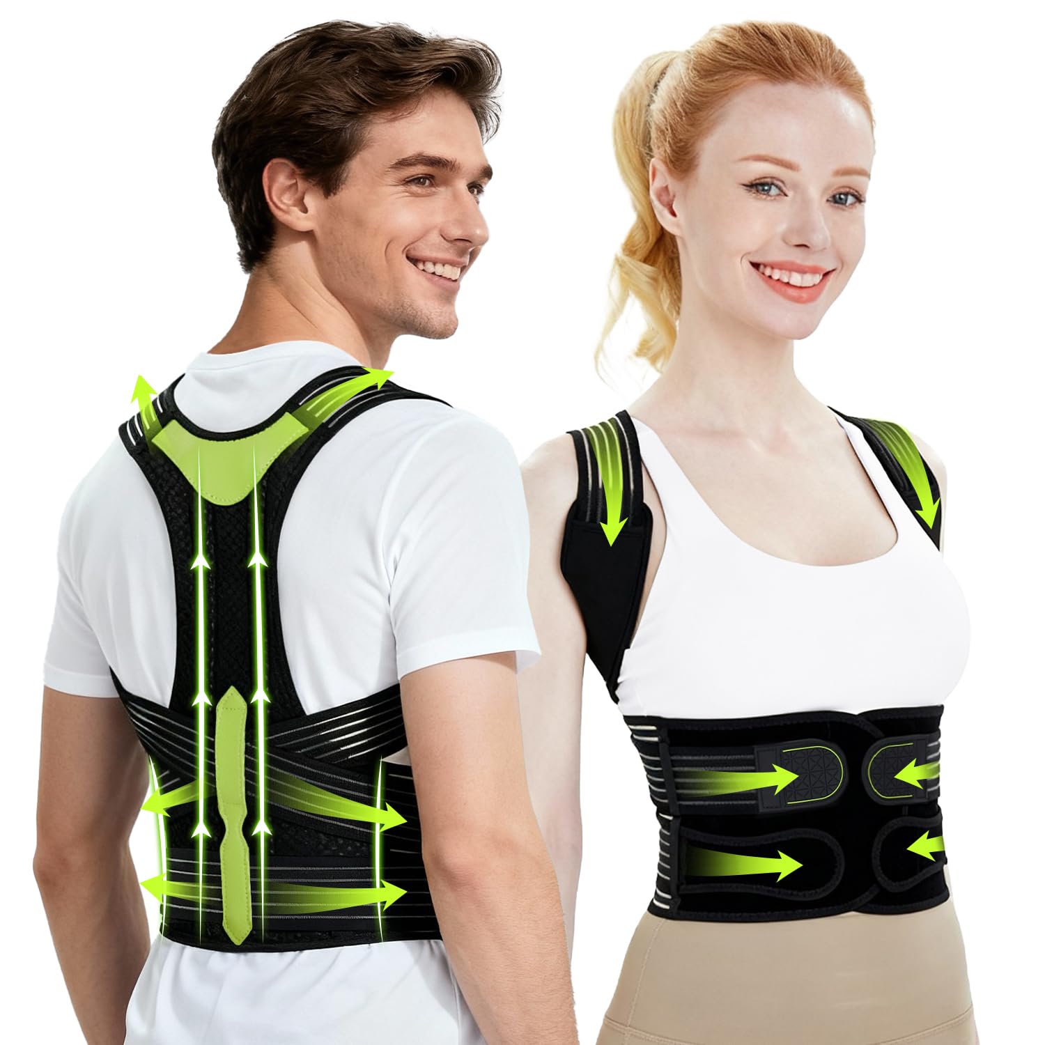 Posture Corrector for Women and Men Invisible Full Back Support Brace with Enhanced Breathable Mesh Shoulder Straightener for