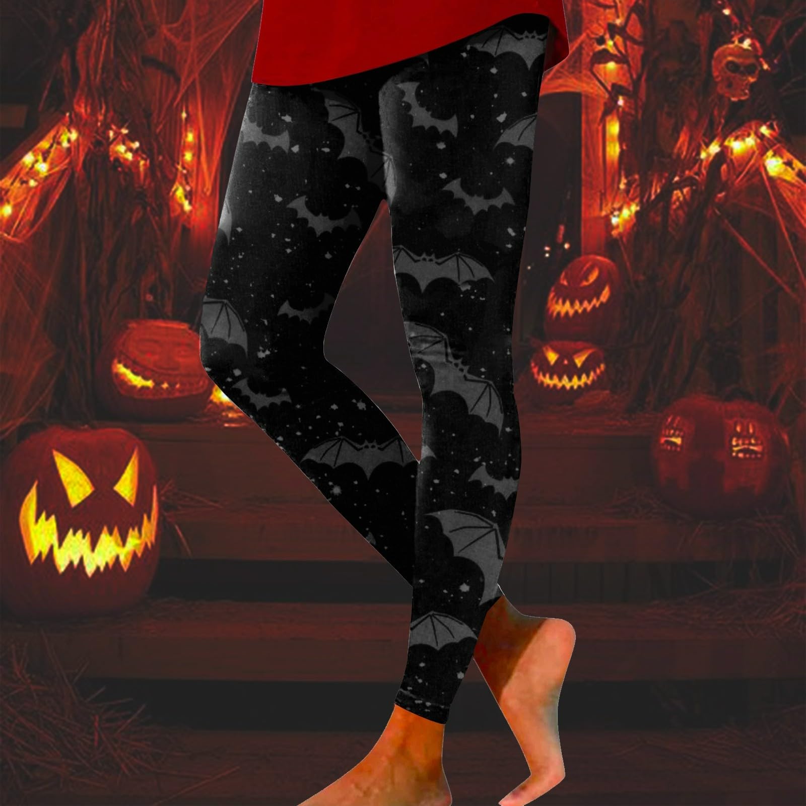 Damen-Leggings mit Halloween-Grafik, sexy Halloween-Geist-Scrunch-Strumpfhose, Yoga-Hose, trendige Halloween-Kostüme, schmale, hohe Taille, Bauchkontrolle, lässig, athletisch mit Designs,