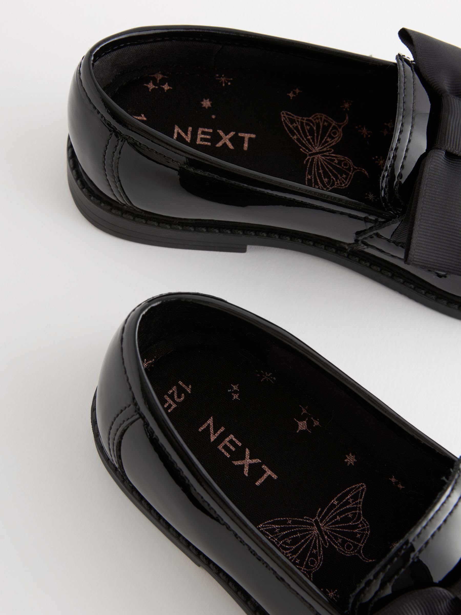NEXT Fille Mocassins d’école en Cuir avec nœud