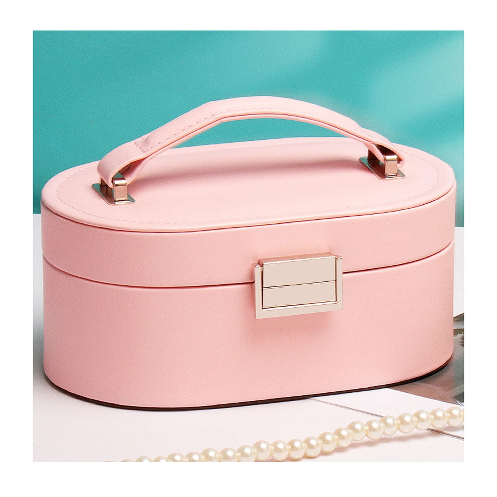 Jewelry storage box Makeup Organizers Jewelry Box Organizers Portable Travel Jewelry Box Leather Jewellery Ring Organizer Case Storage
