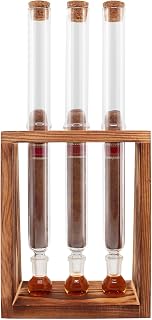 Glass Cigar Humidor Tube Set with Aromatherapy Design,Cigar Accessories, Fathers Day Gifts & Christmas Gift for Men,Glass Cigar Tubes with Wooden Plug & Ball Base,Cigar Case for Ring Gauge 38–52