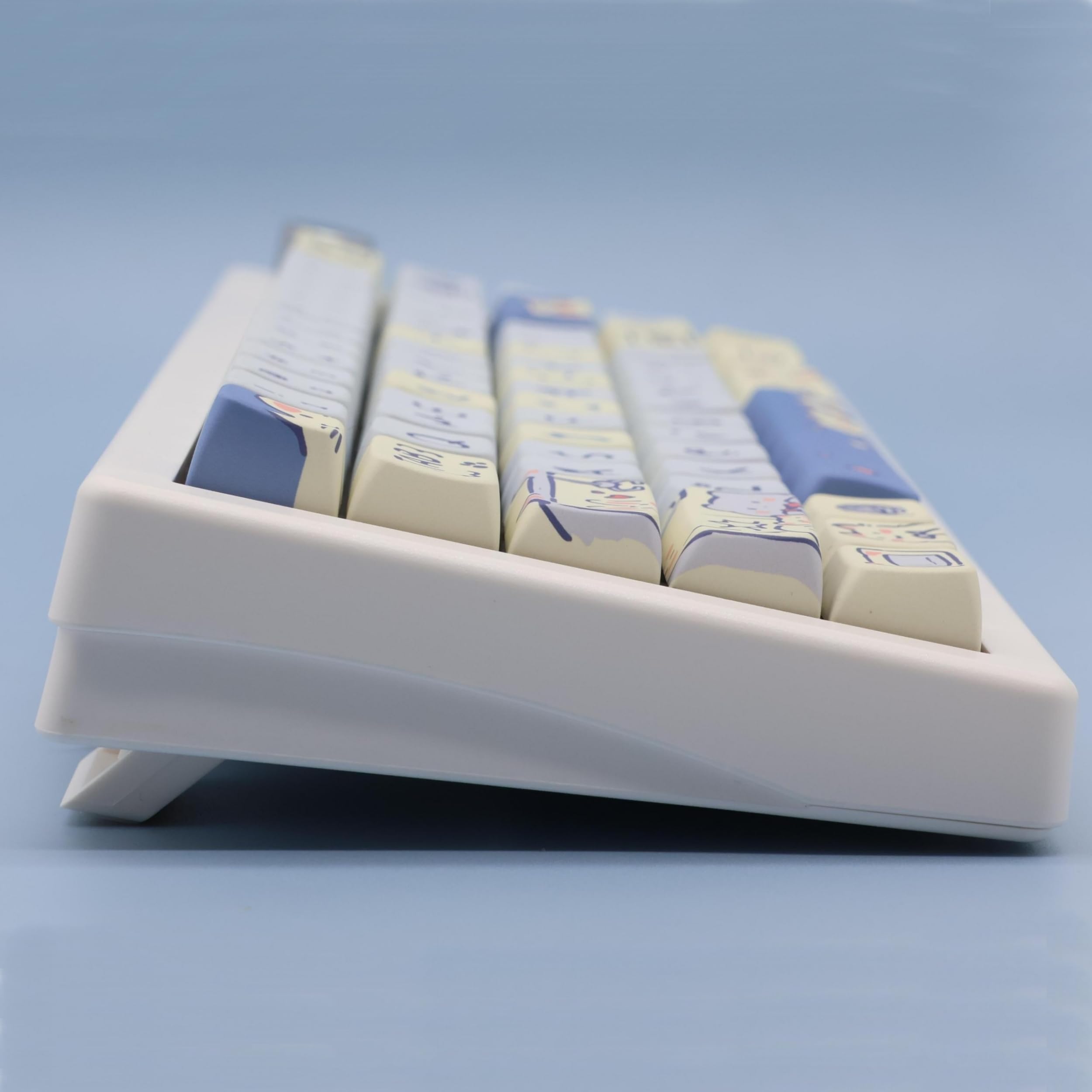 Cat Cute Keycaps MDA Profile Keycaps, Custom PBT Keycaps per Tastiera Meccanica, 148 Tasti Dye Sub Cute Key Cap (Blu)