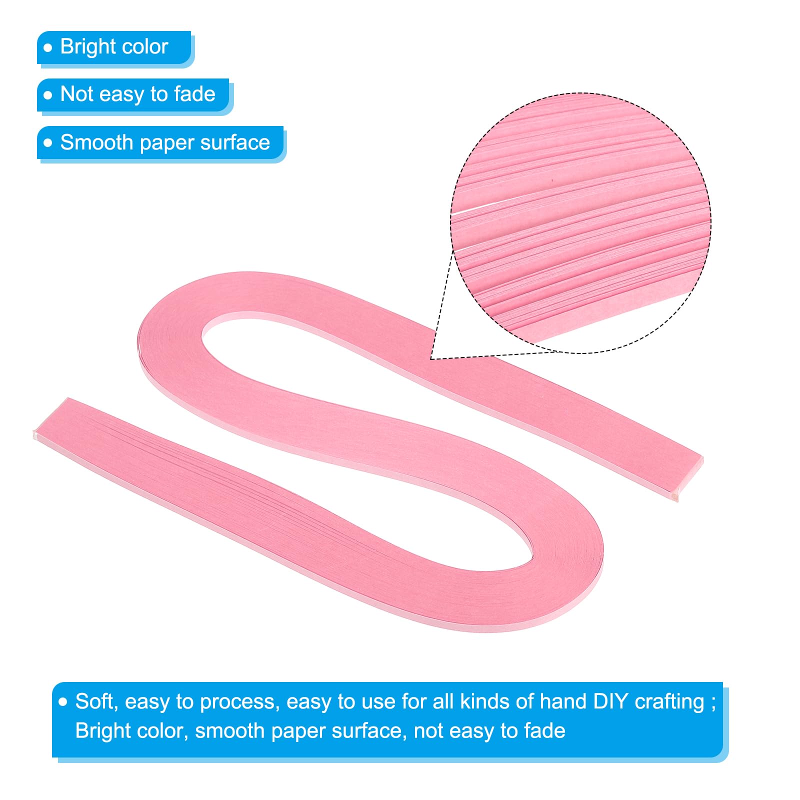 PATIKIL 240pcs Quilling Strips Paper 3mm(1/8") 54cm Origami Paper Quilling Strip for Art DIY Hand Craft Christmas Pink - Image 3