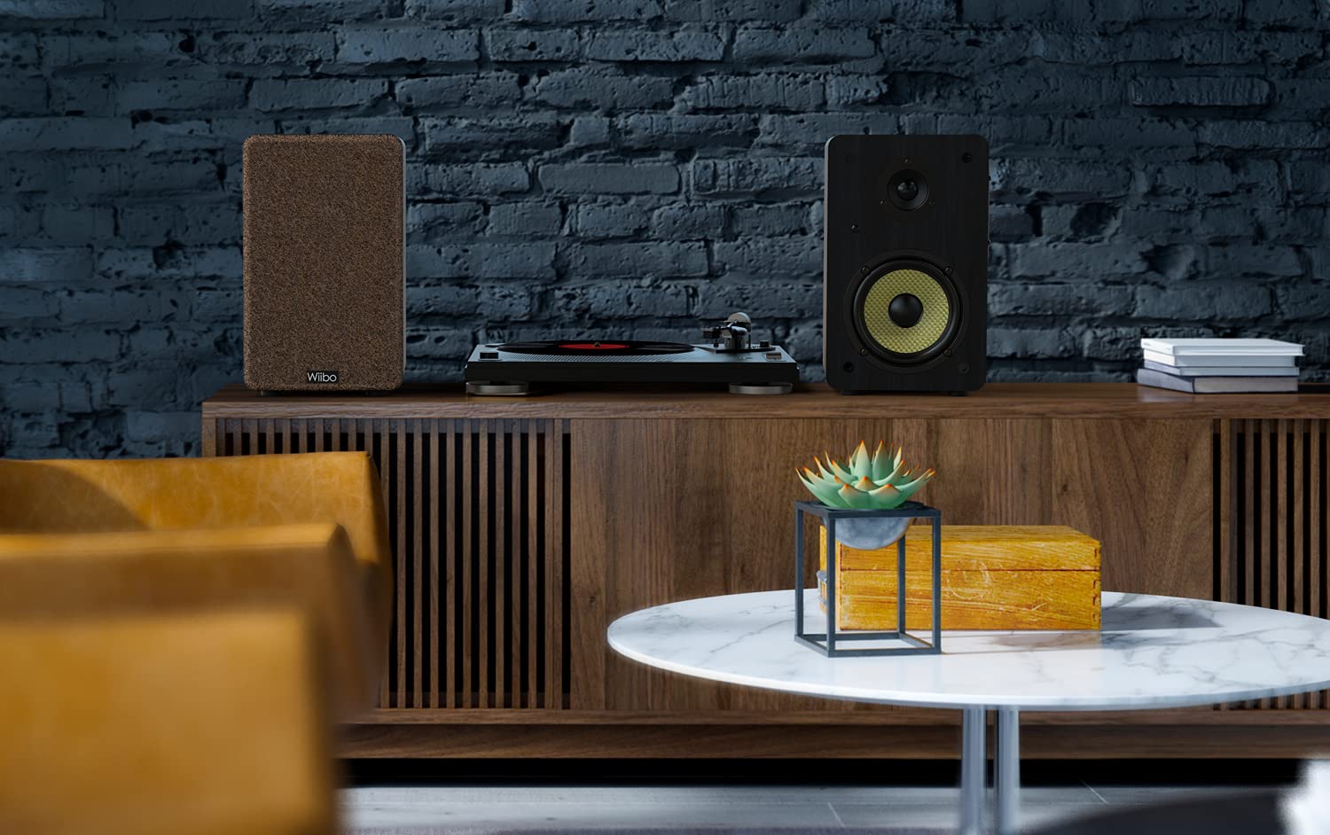 Wiibo Neo 100 V2 Black Altavoces Vintage Estanteria Bluetooth HiFi Activos 100w Pareja