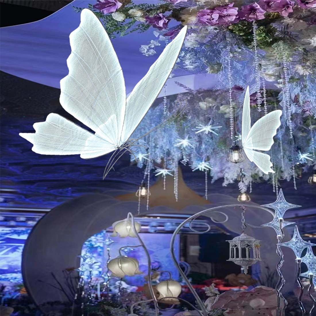 Motyl lampa podłogowa LED do dekoracji weselnych