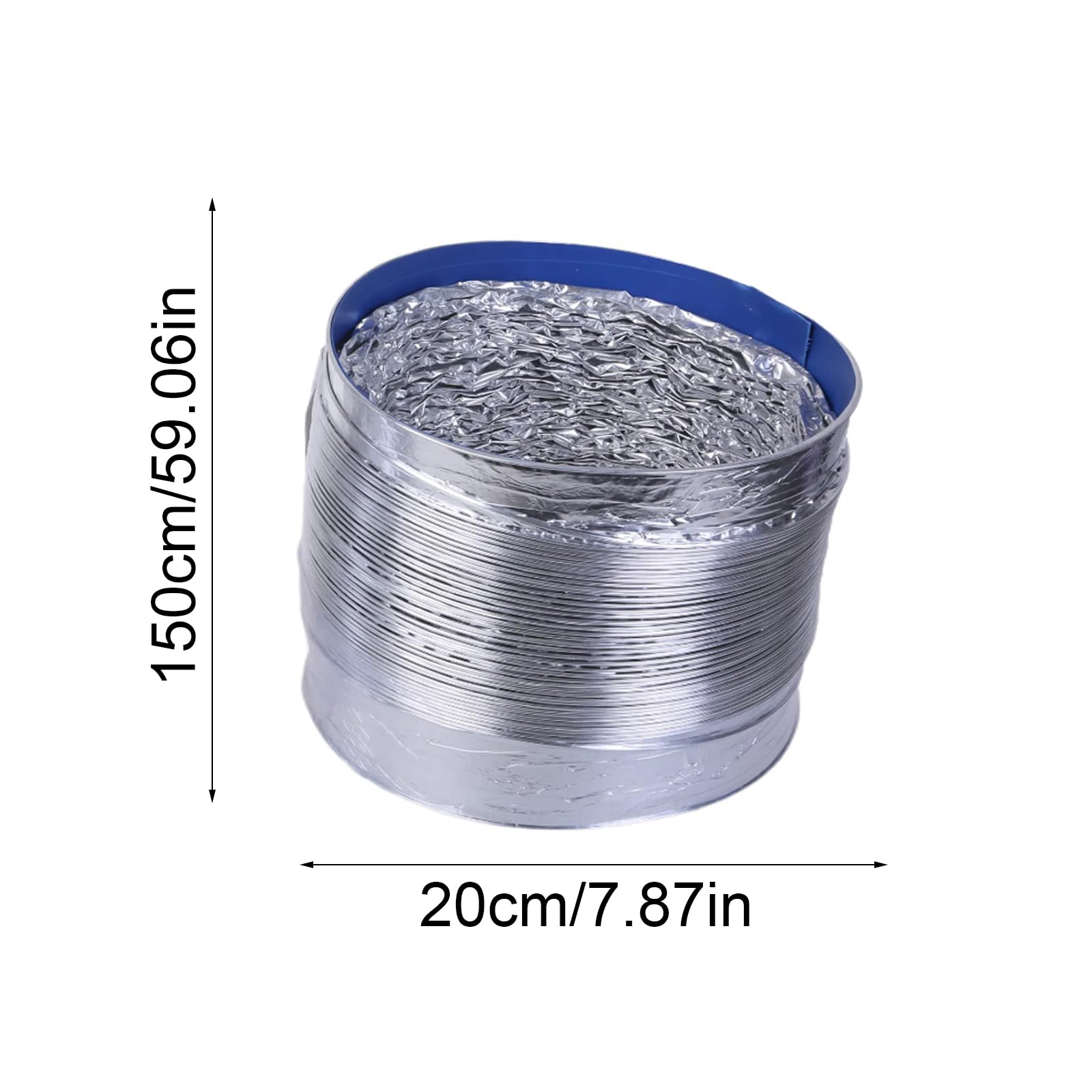 Tubo di ventilazione flessibile in alluminio da 200 mm per ventola di scarico, diametro 20,3 cm