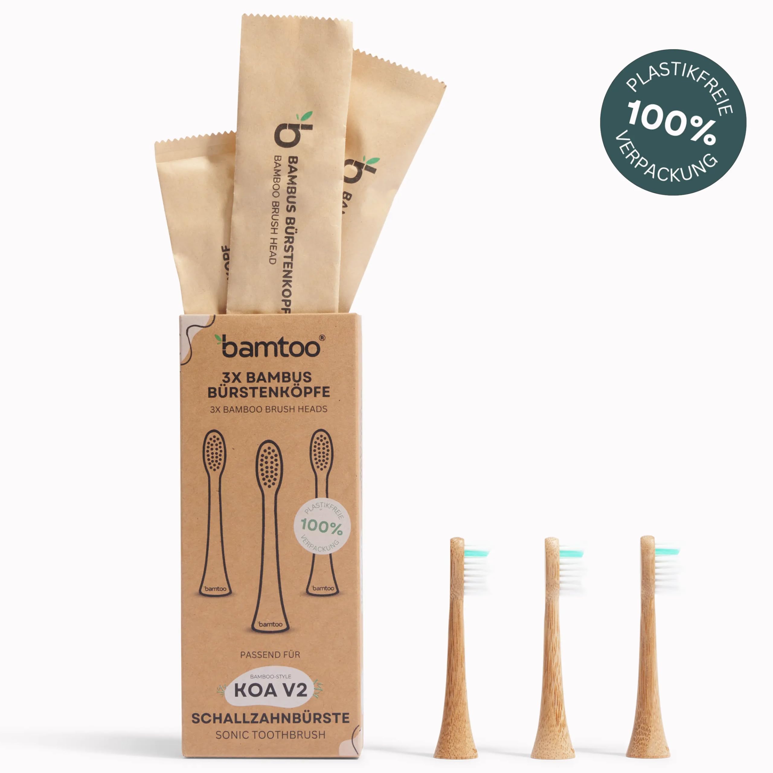 bamtoo Ersatzkpfe Schallzahnbrste - Mittelharte DuPont Borsten, mit  nachhaltigem Bambus-Holz - Passend fr KOA V2 Schallzahnbrste - 3x3 Stck  : Amazon.de: Drogerie & Krperpflege