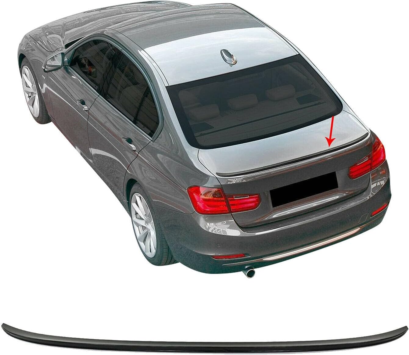 OMAC Rear Trunk Spoiler Wing for BMW 3 Series F30 2012-2019 ABS Black 1Pc
