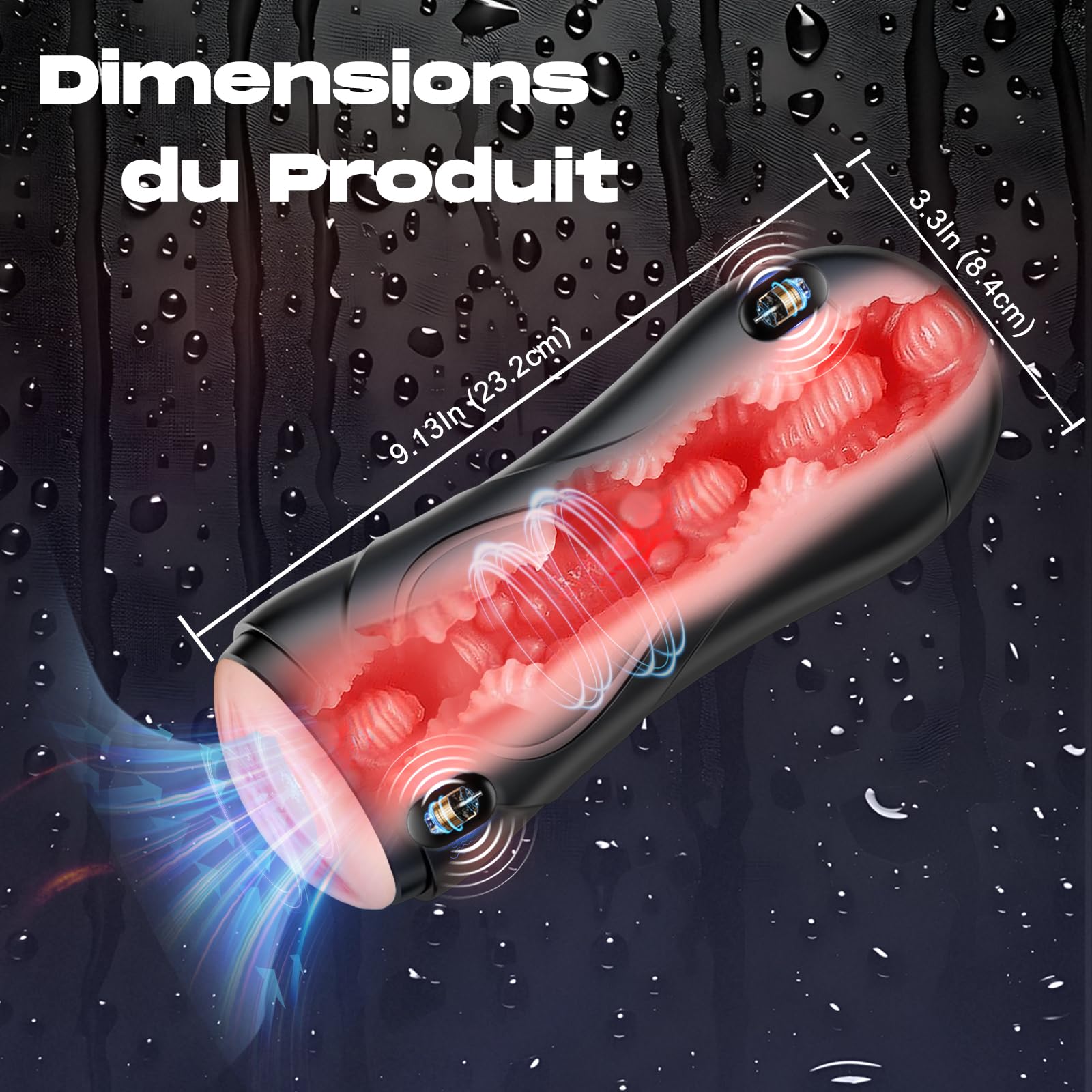 Sex Toýs Homme Masturbateurs Masculins - Sex Toy Masturbâteur Homme Mains Libres avec Vaginette Ultra Réaliste, Masturbateur Sextoy Jouet Adulte avec 9 Modes de Vibration & Double Canal de Vibration