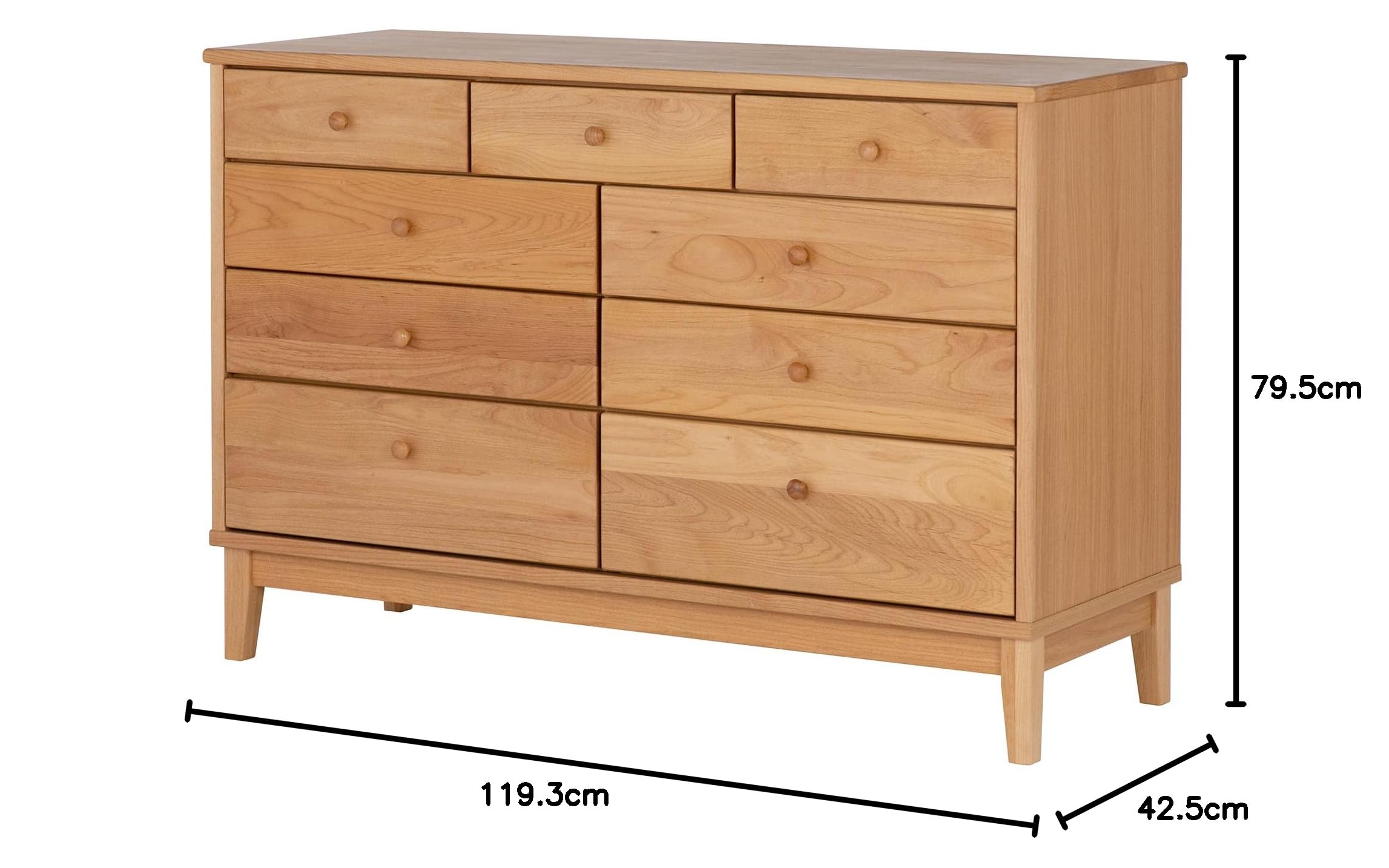 Amazon｜ISSEIKI エアリー チェスト 幅120cm 4段 (ナチュラル