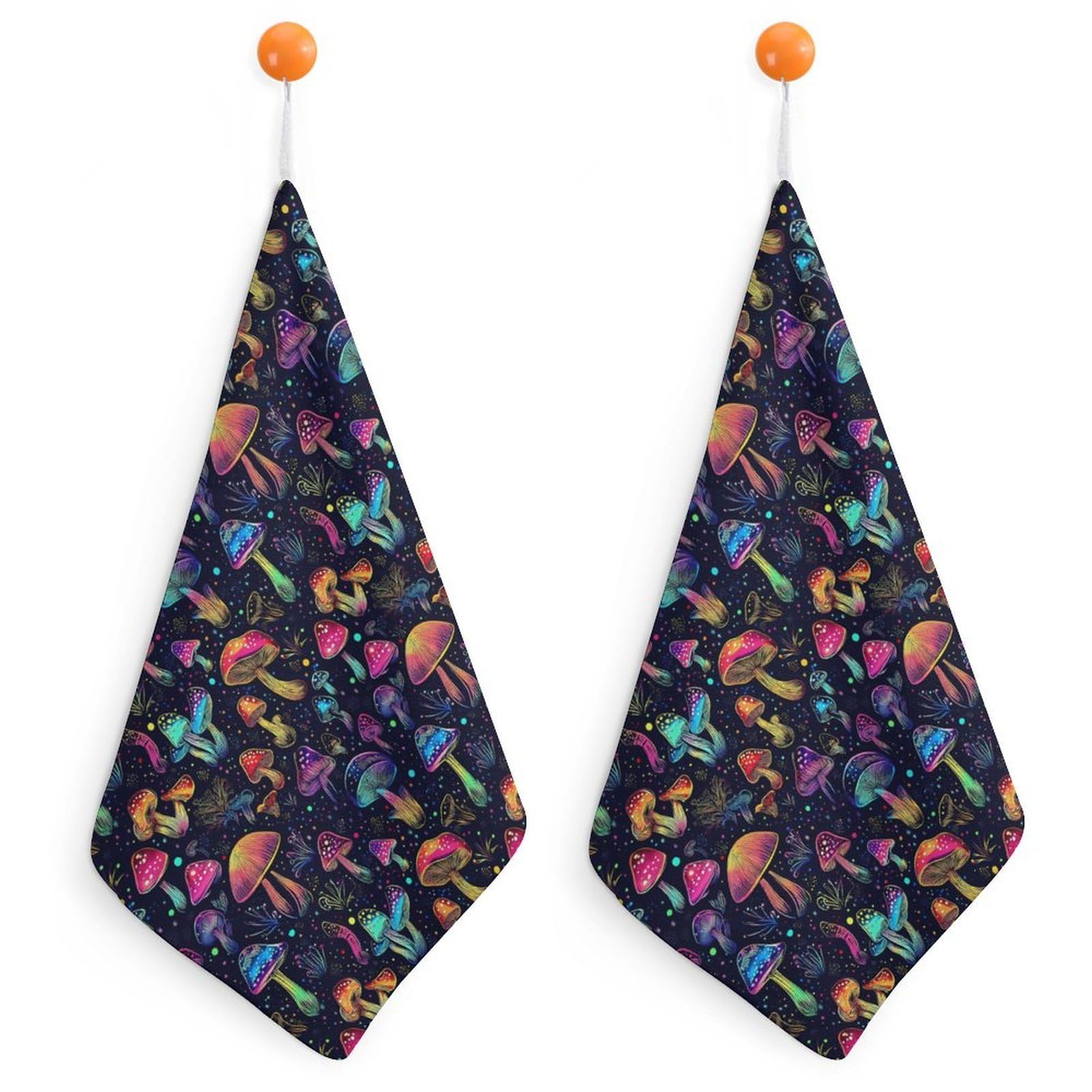 TXFBTRFSA Trippy Magic Mushroom Hand Towels with Hanging Loop Kitchen Towel Handkerchiefs Cleaning Cloths