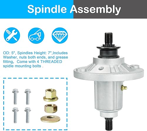 Miniatura 2 de Kit de correa de husillo de hoja de cubierta de 48 pulgadas para John Deere X110 X120 D140 155C LA130, husillo GY20454 GY21098 GX21833 GY20852,