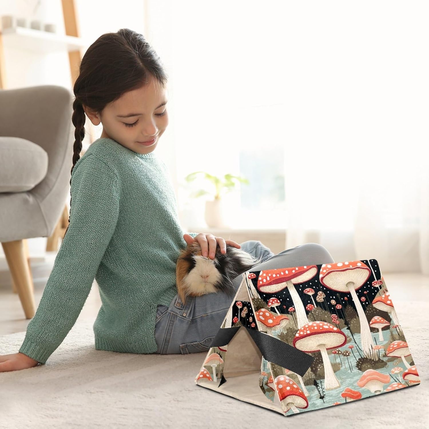 MAgiLL Guinea Pig Bed, Comfortable Hamster House, Hiding Place for Small Pets, Foldable Bed nest, Suitable for Short Rabbits, Rabbits, Ferrets, mice, Hedgehogs, and Creative Chinchilla Mouse nest