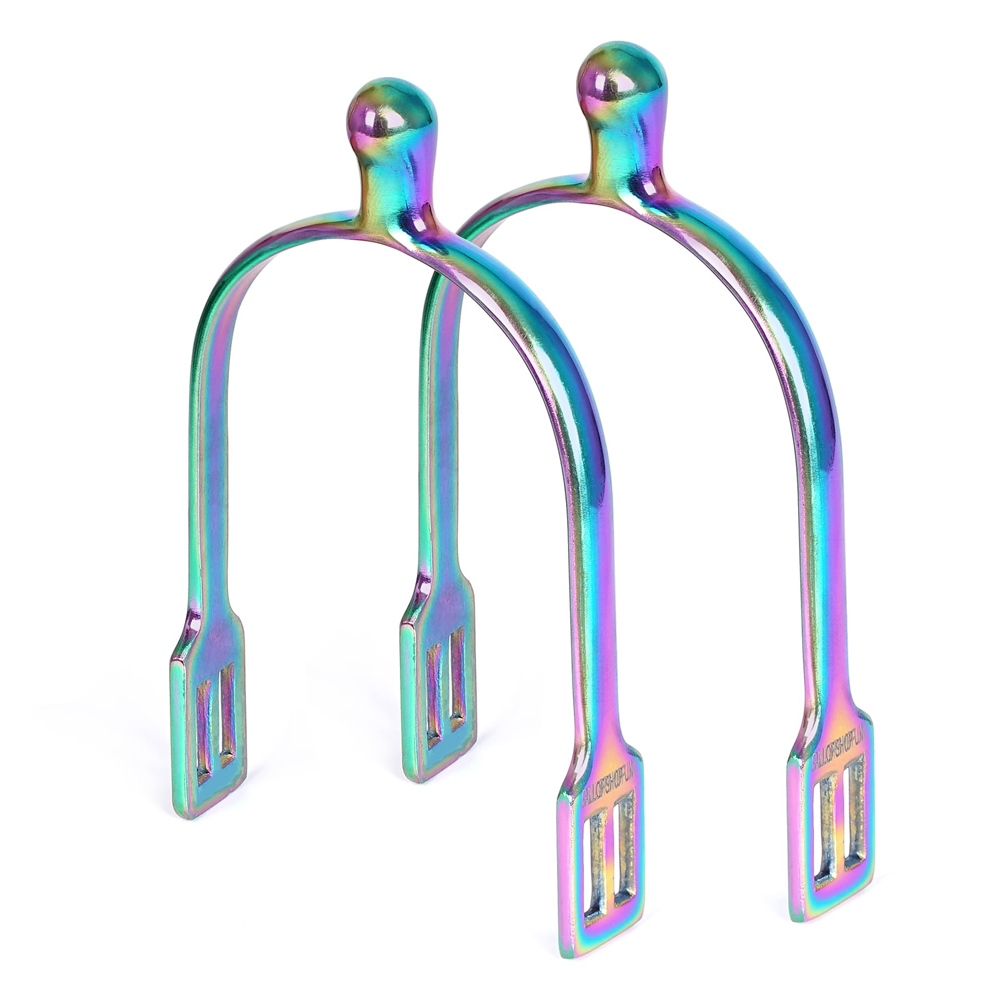 Gallop Shop Dressage Knob End / Horse Riding Spurs / Spur with Free Straps (Rainbow)