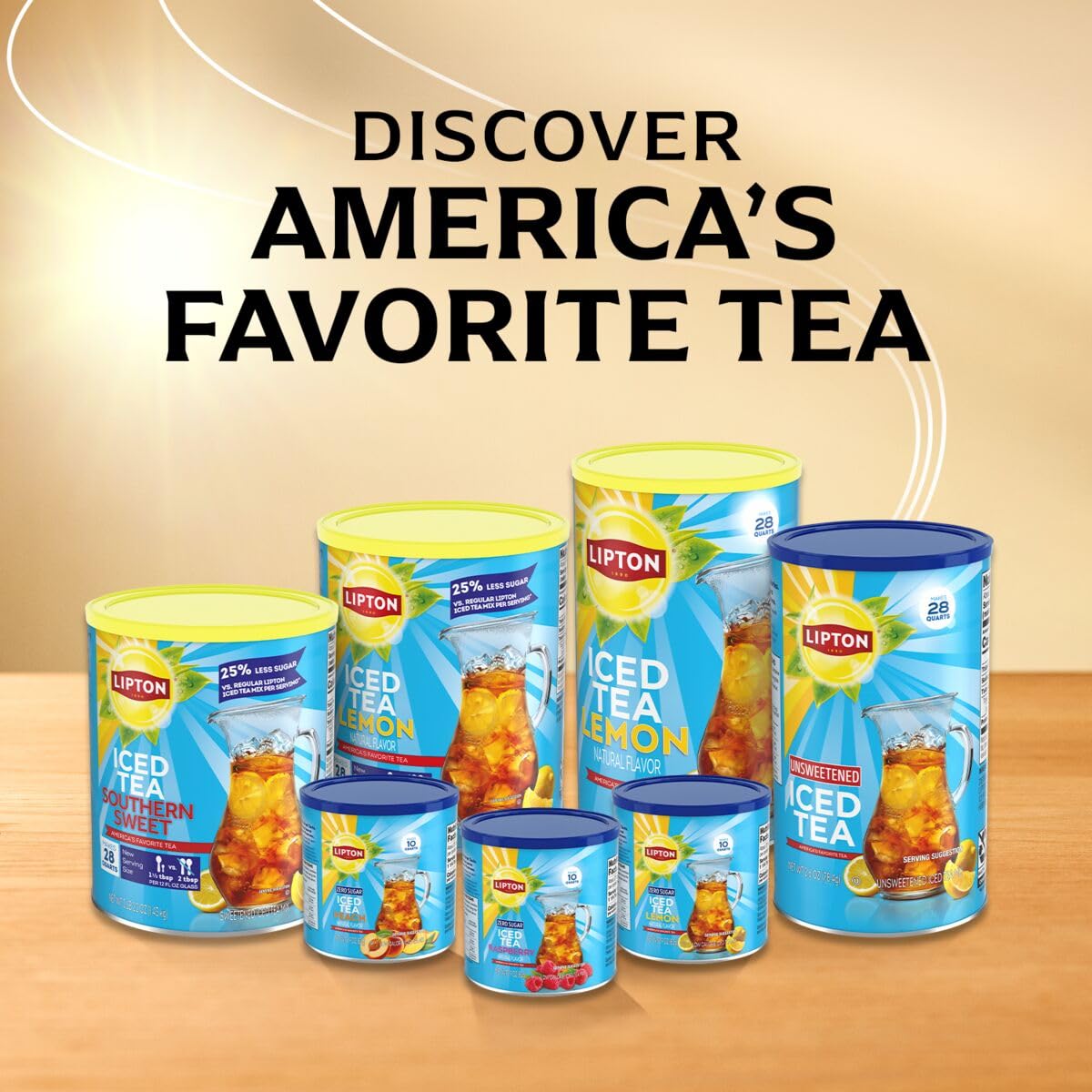 Lipton Iced Tea Mix, Lemon Sweetened Iced Tea, Makes 28 Quarts (Pack of 2)