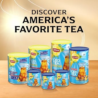 Lipton Iced Tea Mix, Unsweetened Lemon Flavor Black Iced Tea, Makes 28 Quarts (Pack of 2)