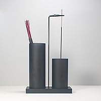 CODINOO 2-in-1 Black Glass Incense Holder with Storage & Ash Catcher - Upside Down Burner for Sticks, Meditation Yoga Home Decor