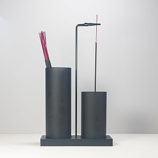 CODINOO 2-in-1 Black Glass Incense Holder with Storage & Ash Catcher - Upside Down Burner for Sticks, Meditation Yoga Home Decor