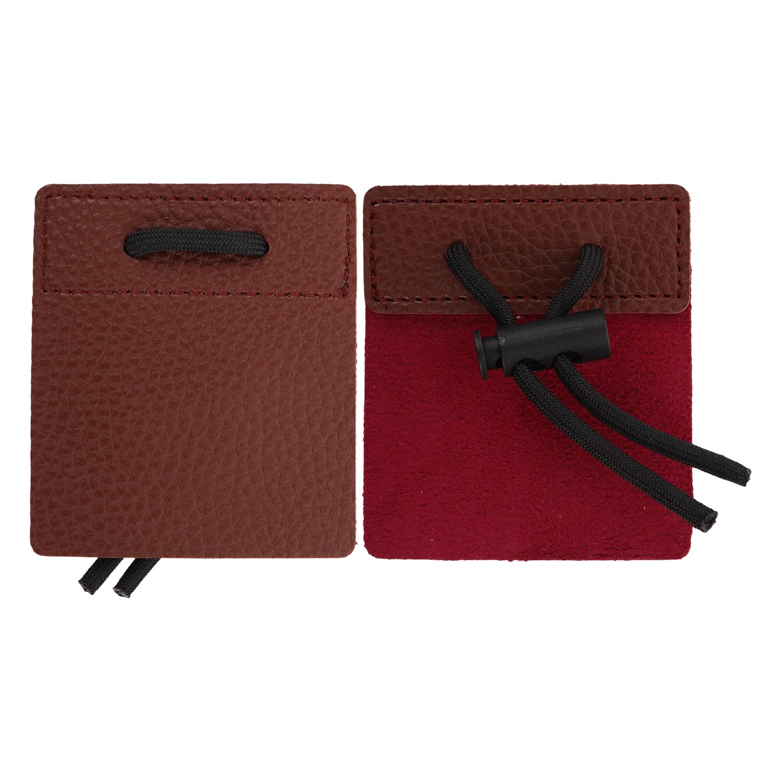 Toyvian Finger Tab 2 Pcs Pu Leather Finger Protectors with Adjustment Rope Guard for Practice Fingers Tab for Barebow and Right Hand