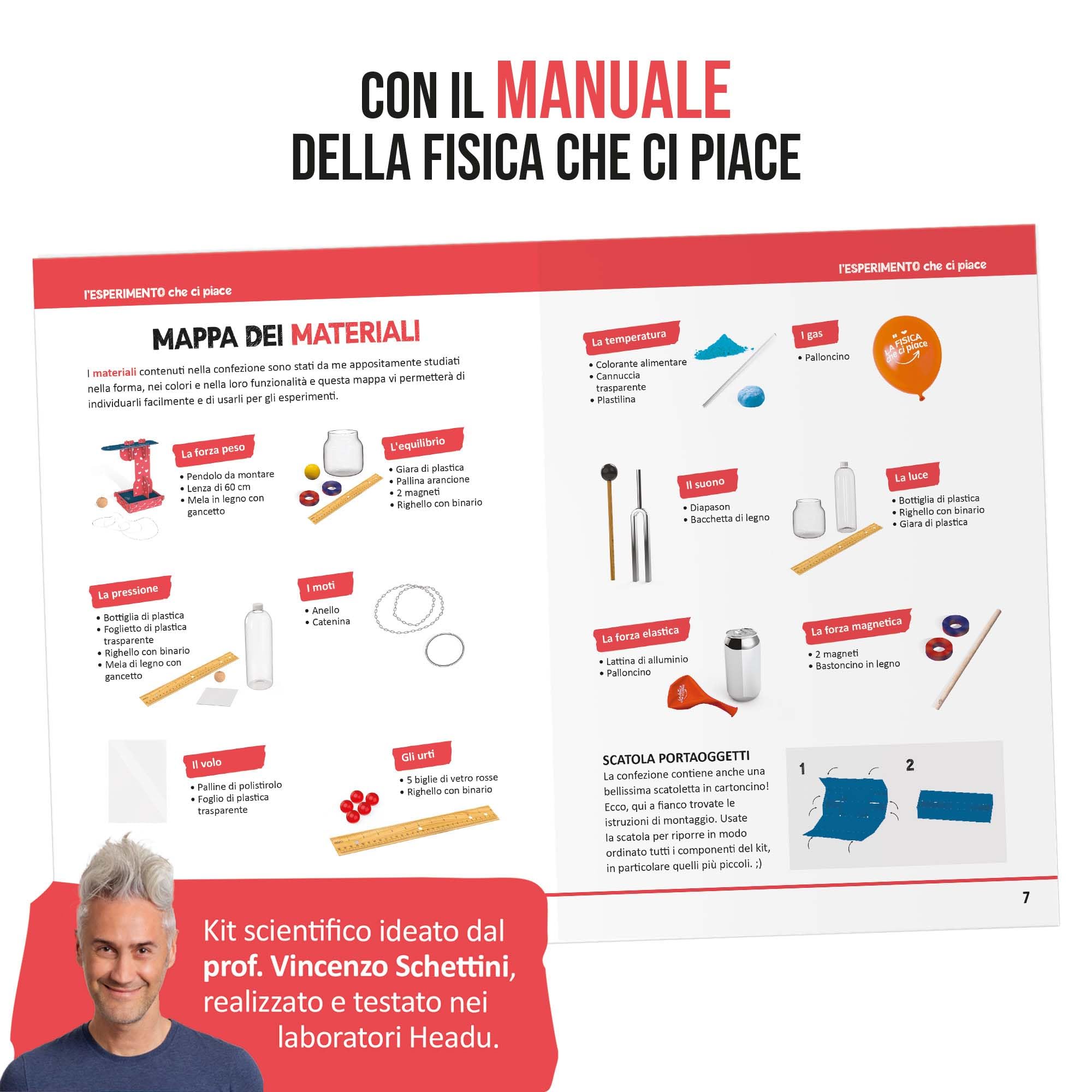 Headu - Die Physik, die Uns gefällt - Das Experiment, das Uns gefällt: Die Experimentierbox Wow IT57458 Lernspiel für Kinder von 8-12 Jahren Made in Italy mit Vincenzo Schettini