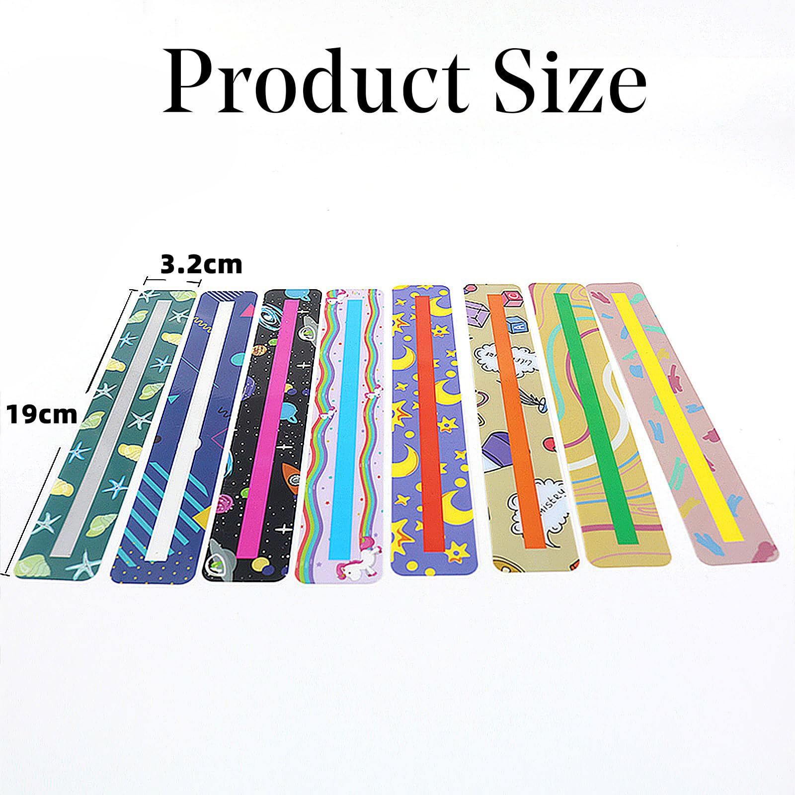 16 Piece Guided Reading Highlight Strips, Colored Overlays Bookmarks Help with Dyslexia, Reading Trackers Ruler - Image 2