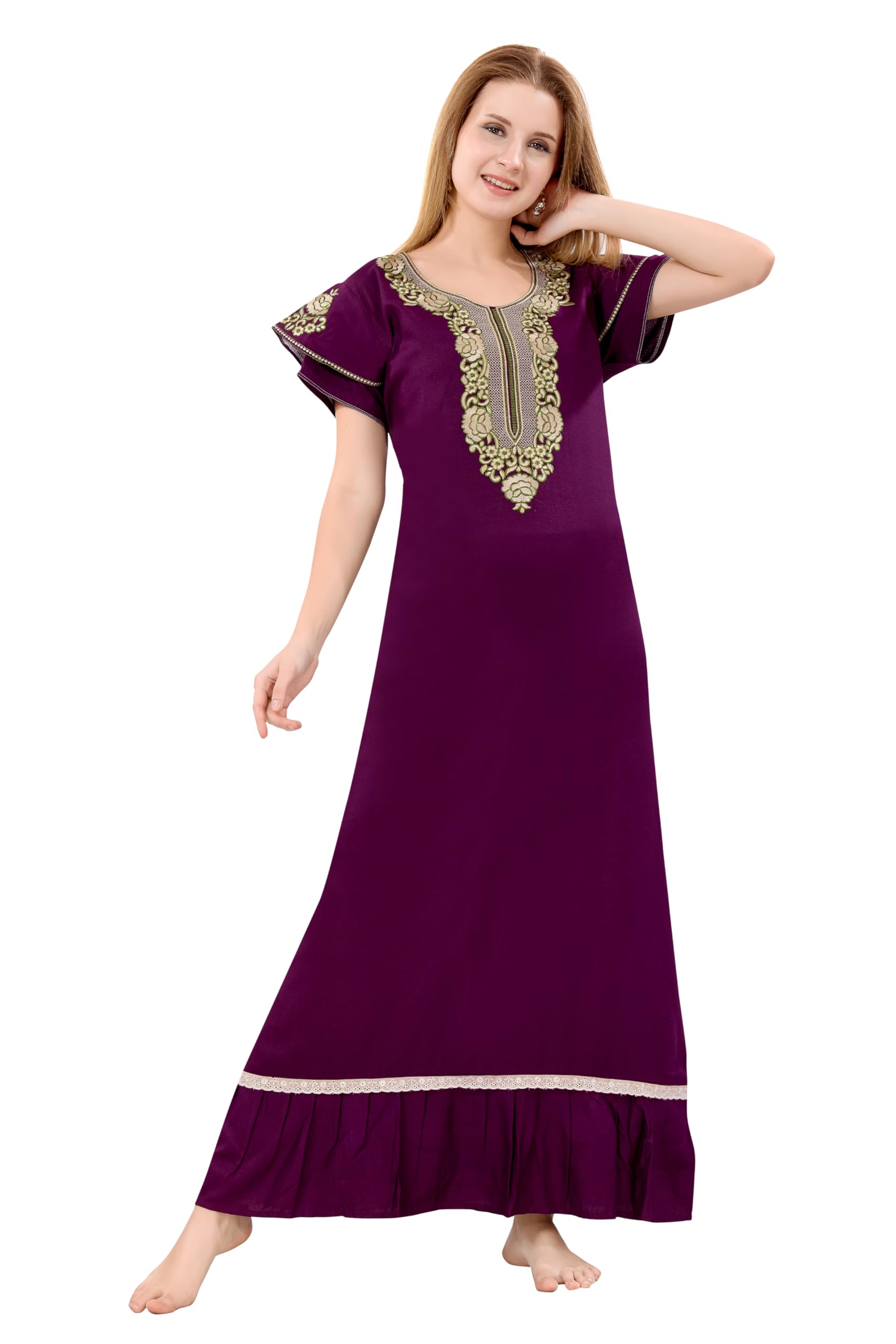 soulemo Women's Solid Alpine A- Line Nighty (Retro Look) 1765-picture-38