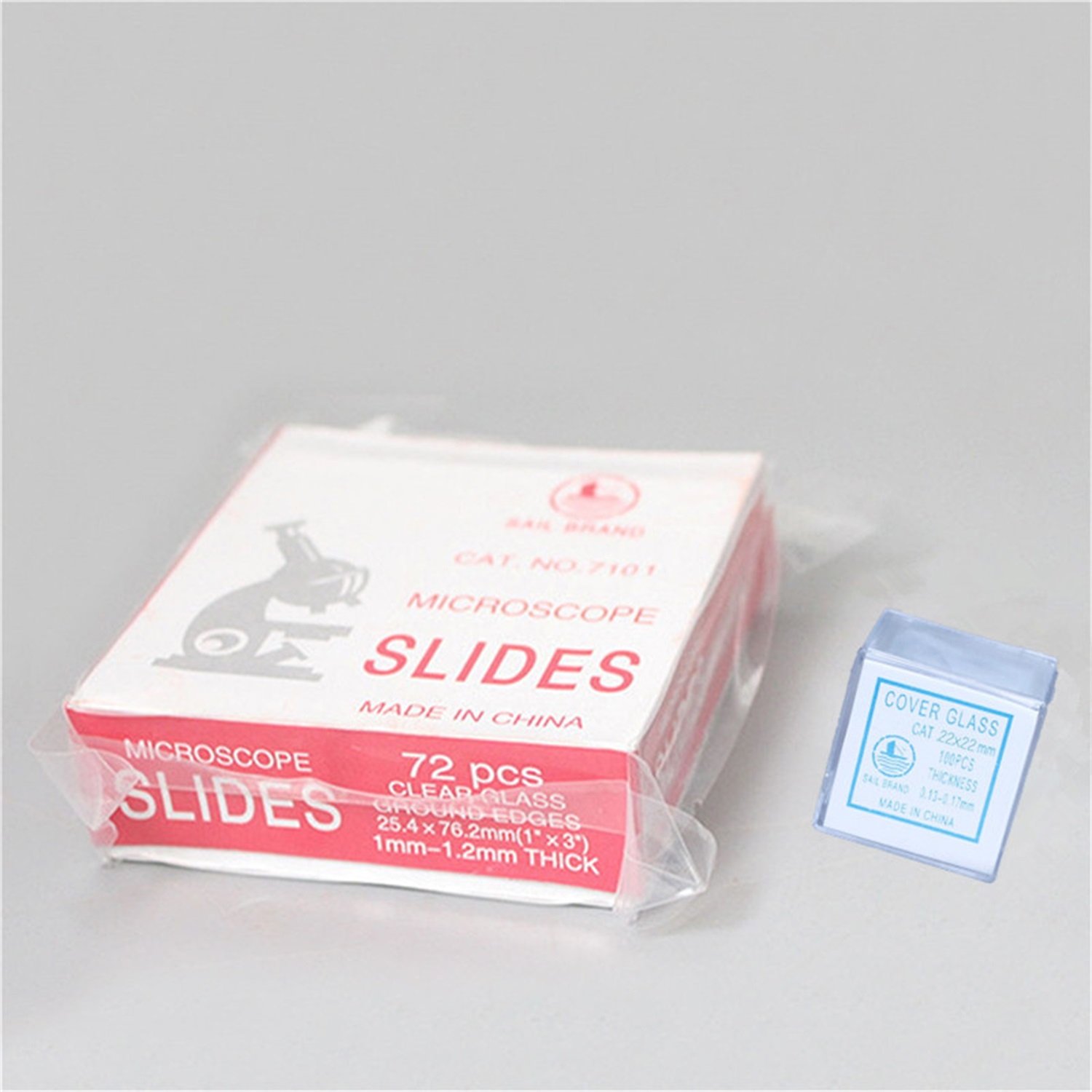LAB-MRO Microscope Accessories 72pcs Blank Slides with 100 Glass Cover for Preparation of Specimen