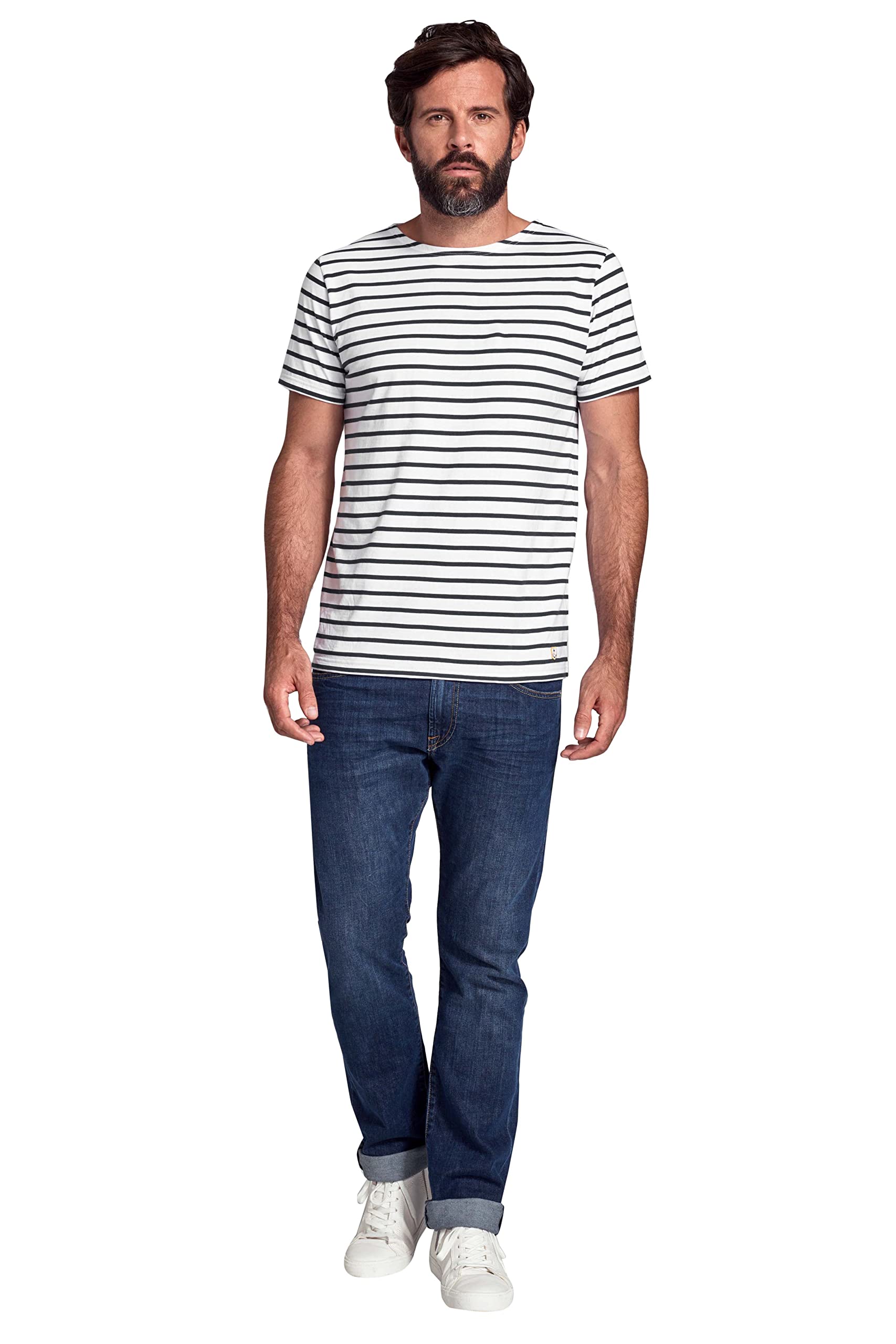 Armor-Lux Men's Multicolour (Blanc/Navire 400) Armor Lux Hoedic T-Shirt, (: Xxl