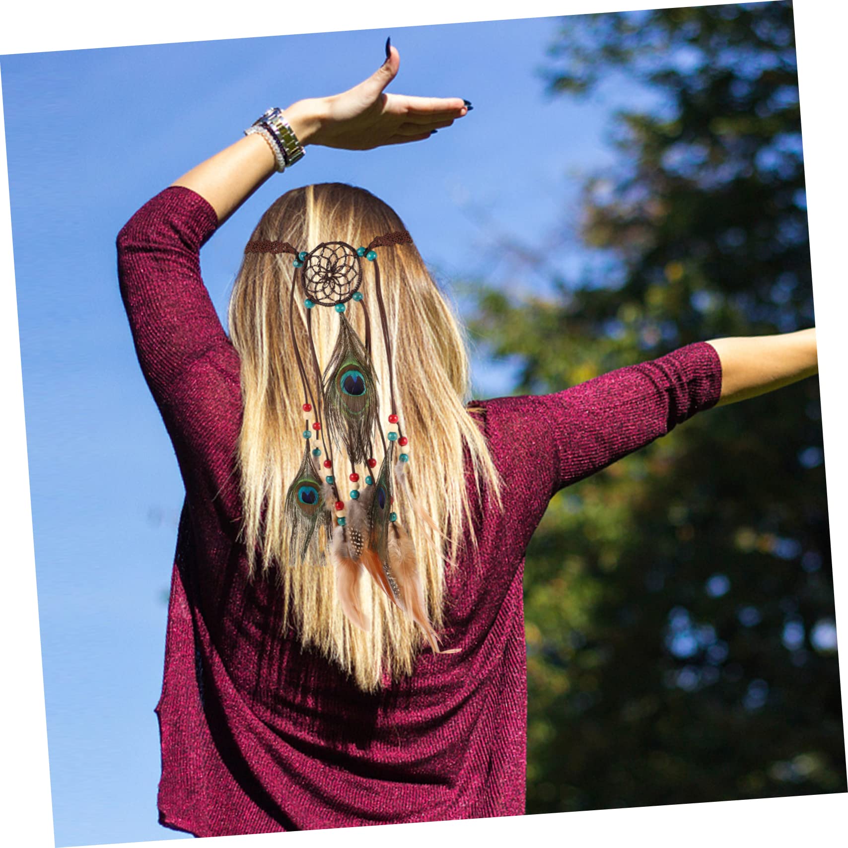 FRCOLOR 3 Diademas Elegantes Para Mujer Estilo Bohemio Estrechas Con Borlas Hechas A Mano Para Cumpleaños De Niñas.