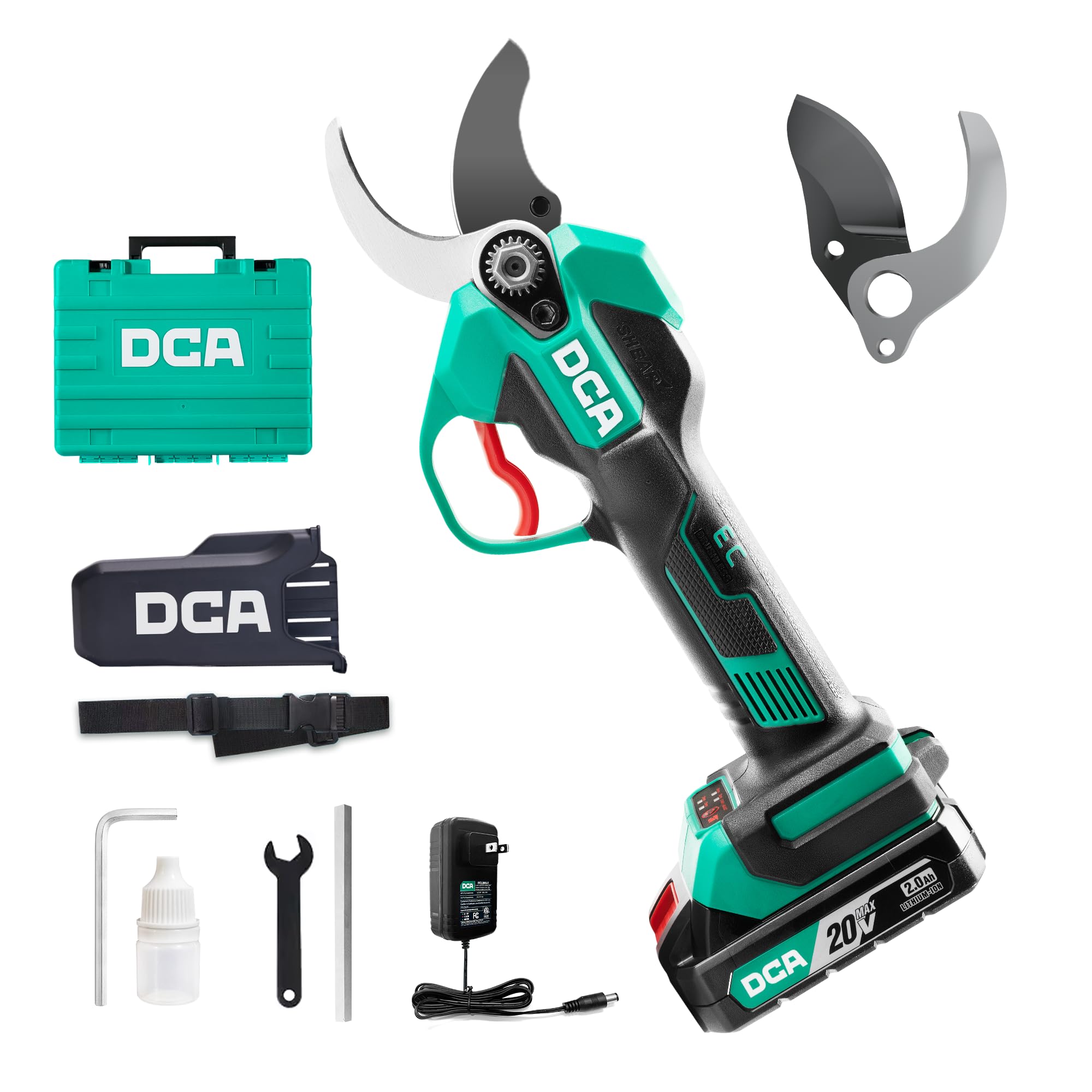 Sécateur électrique Sans Fil Dong Cheng 20V - Coupe Branches Jusqu'à 35mm - Moteur Brushless - 2 Batteries