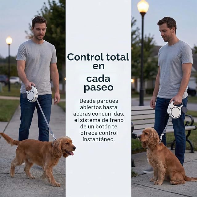 Foto 5 de 7 de Correa Perro Extensible 5 Metros para Perros, Correas Extensibles Pensativo con Linterna