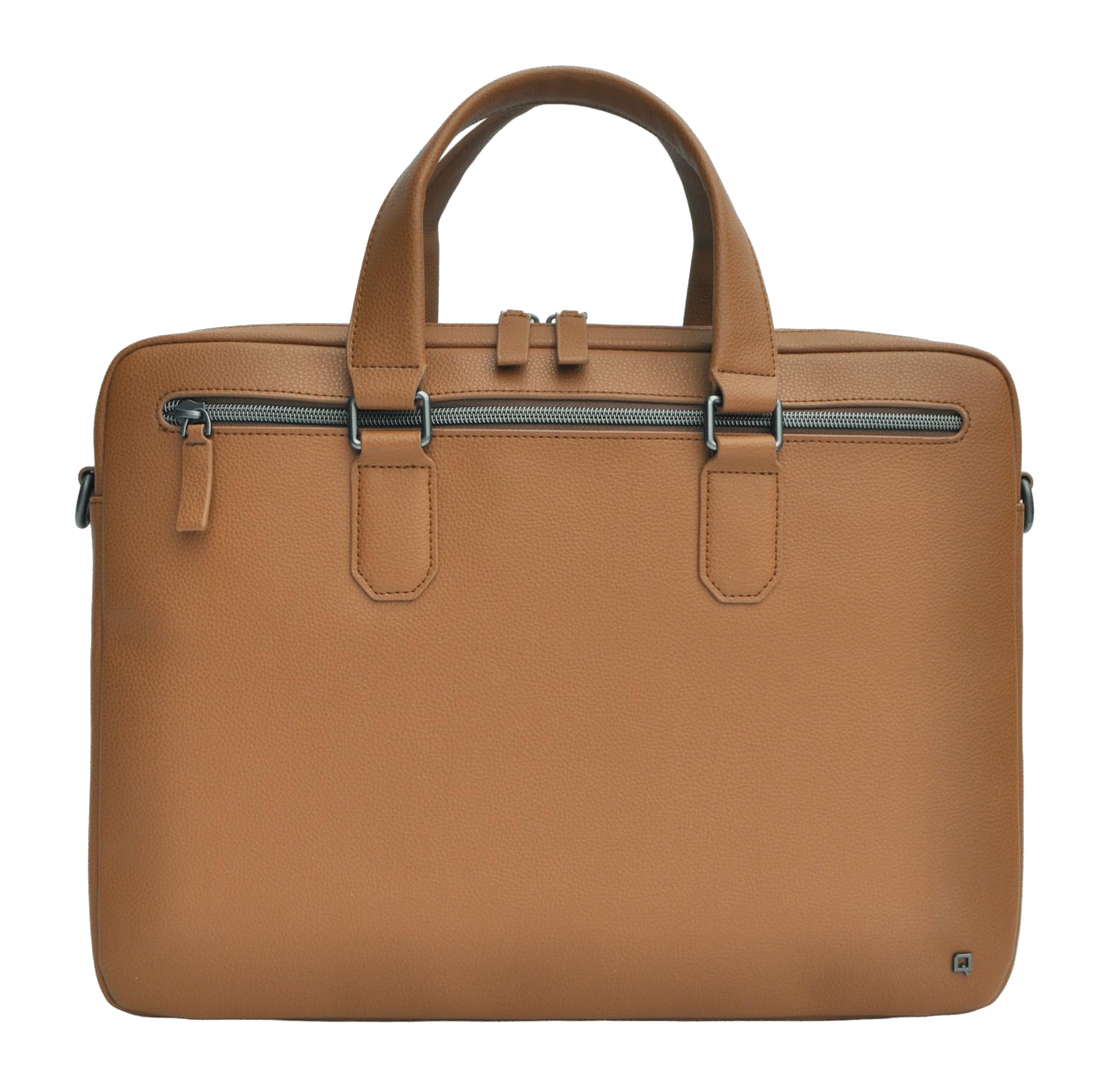 Desq® Laptoptasche - 16"-Laptops, Braunes genarbtes Leder