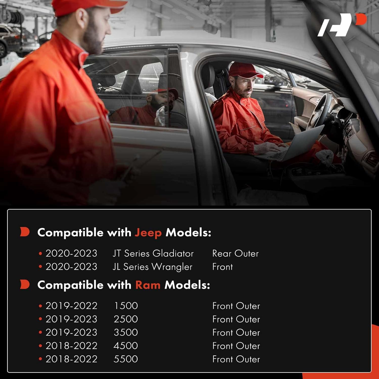 A-Premium 4-PC Reverse Backup Parking Assist Sensor Compatible with Ram & Jeep Models - 1500 2019-2022, 2500, 3500, 2019-2023, 4500, 5500, 2018-2022, Wrangler, Gladiator, 2020-2023